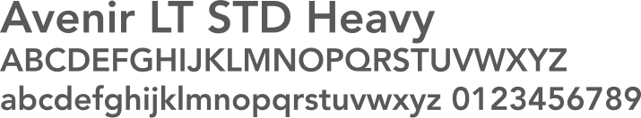 Font - Avenir LT STD Heavy