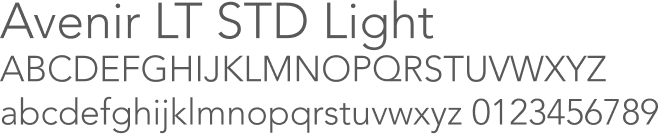 Font - Avenir LT STD Light