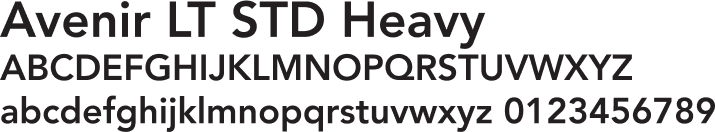 Font - Avenir Heavy